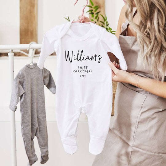 Personalised First Christmas Babygrow