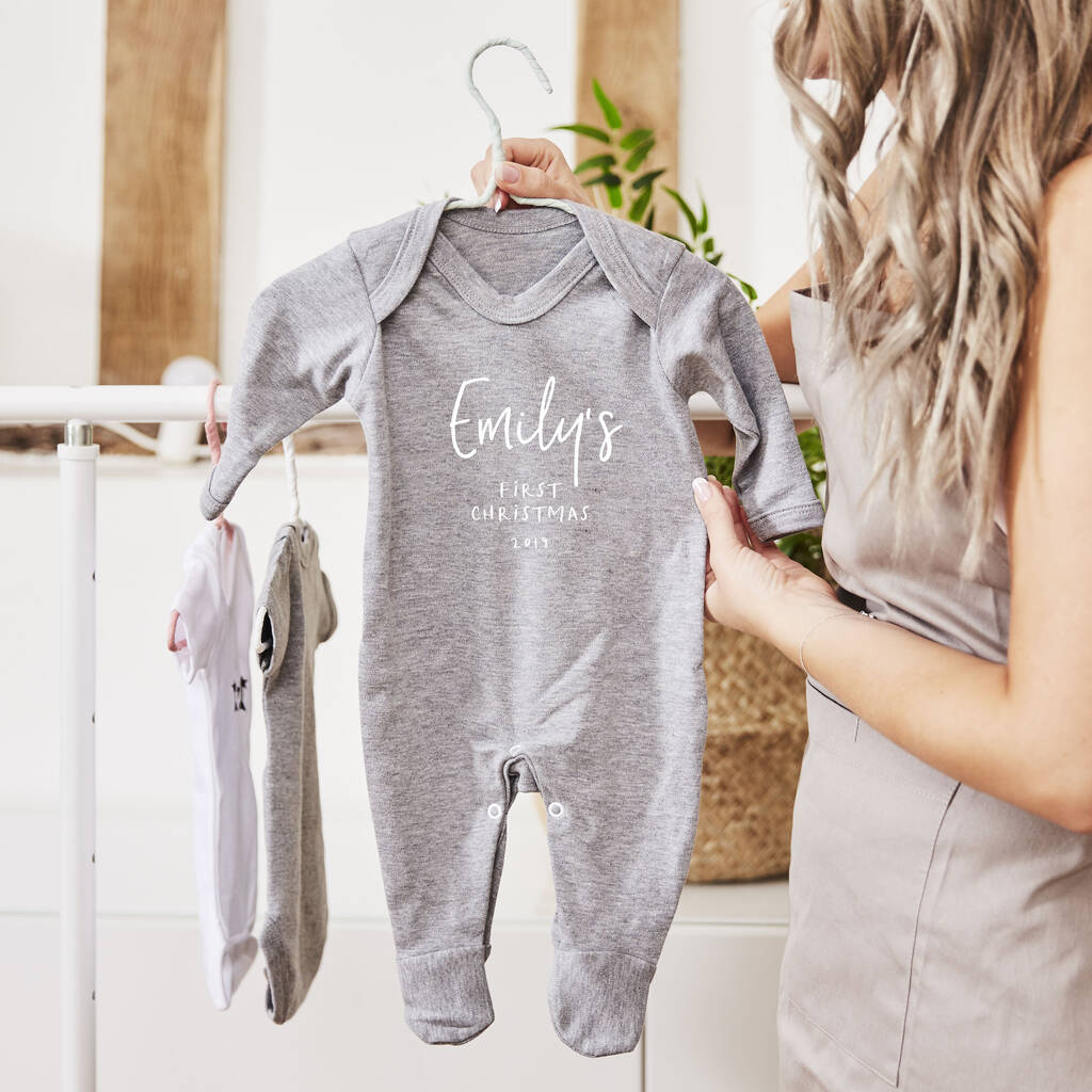 Personalised First Christmas Babygrow