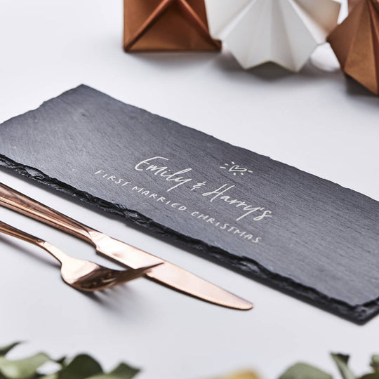 Slate Personalised Christmas Serving Board