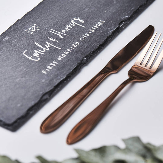 Slate Personalised Christmas Serving Board