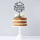 Personalised Floral Birthday Cake Topper