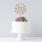 Personalised Floral Birthday Cake Topper