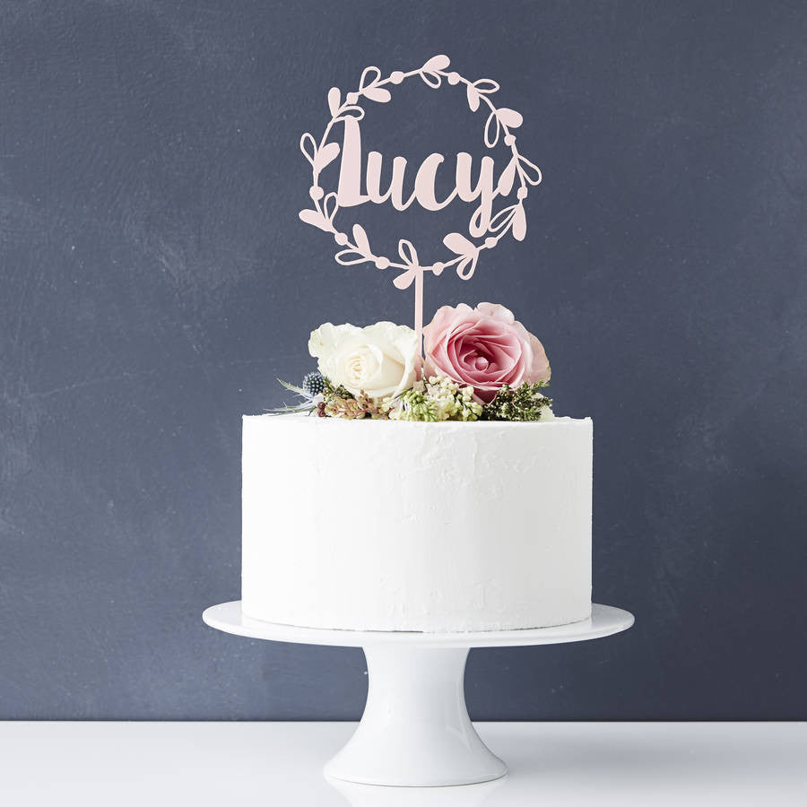 Personalised Floral Name Cake Topper