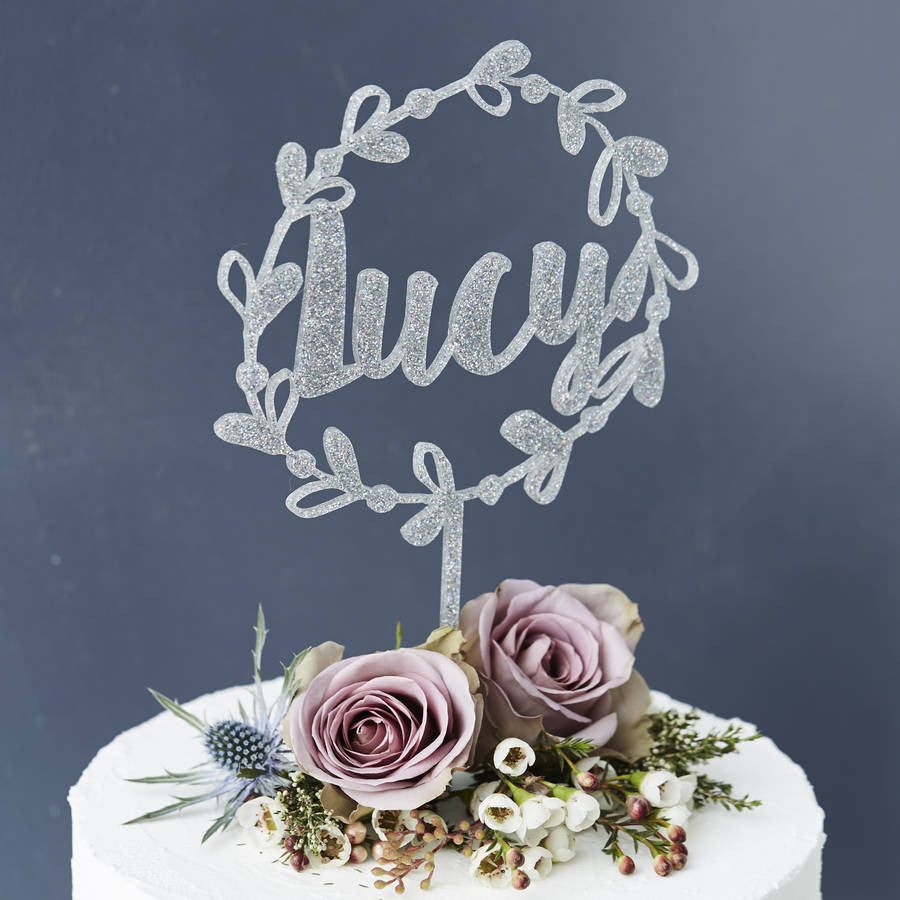 Personalised Floral Name Cake Topper