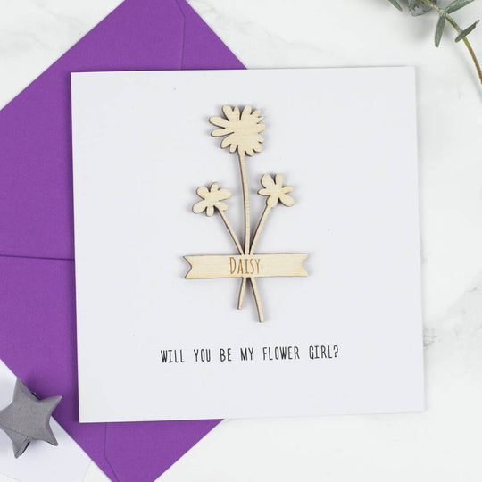 Personalised Flower Girl Keepsake Card