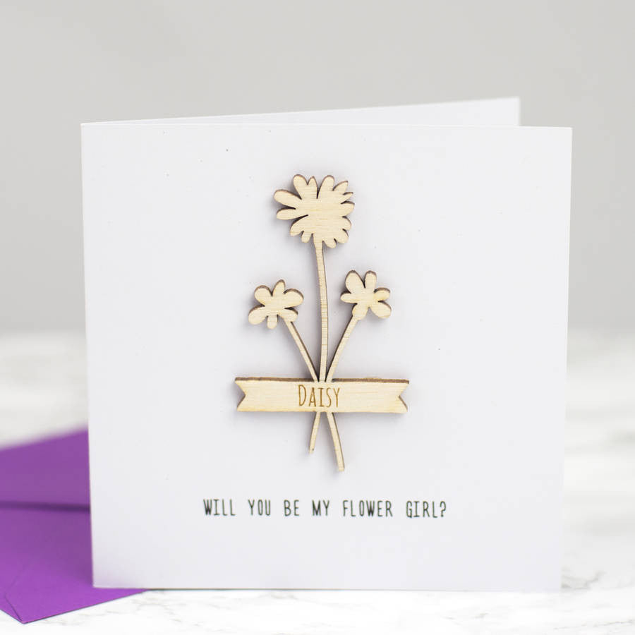 Personalised Flower Girl Keepsake Card