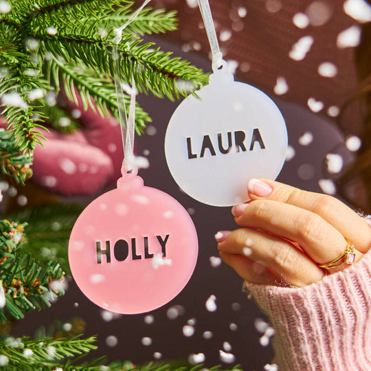 Personalised Frosted Bauble Decoration