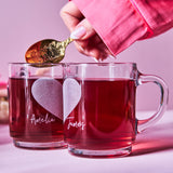 Personalised Glass Engagement Mug Set