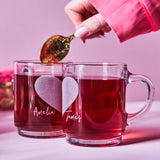 Personalised Glass Engagement Mug Set