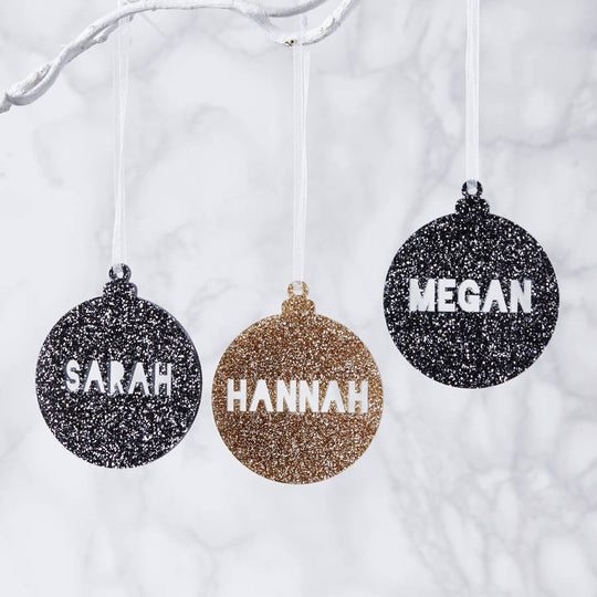 Personalised Metallic Christmas Bauble Decoration