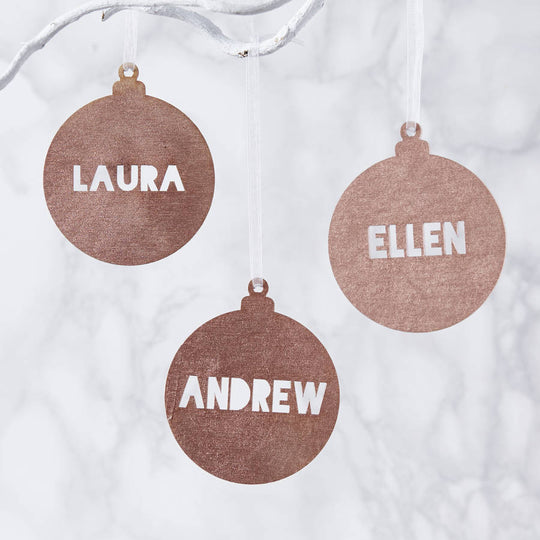 Personalised Metallic Christmas Bauble Decoration