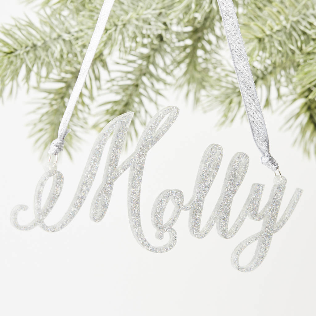 Glitter Personalised Christmas Decorations