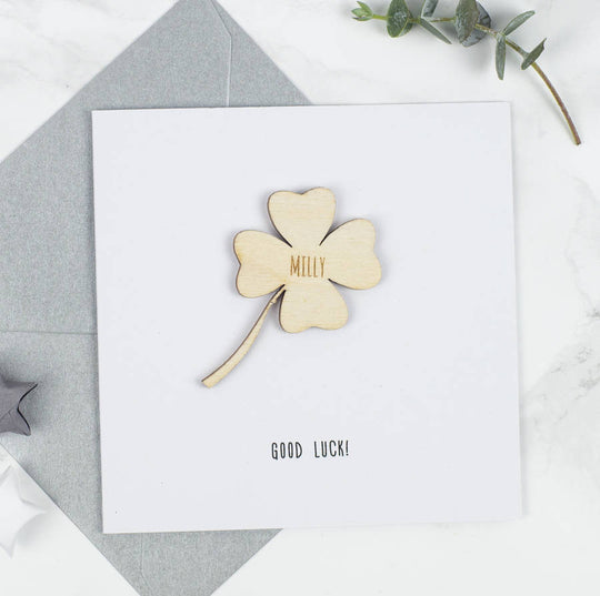 Personalised Good Luck Keepsake Card