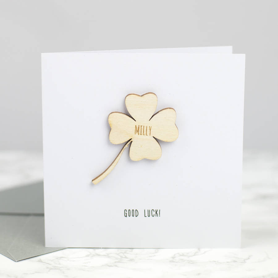 Personalised Good Luck Keepsake Card