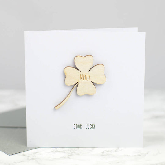 Personalised Good Luck Keepsake Card