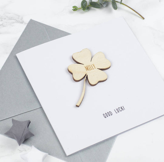 Personalised Good Luck Keepsake Card