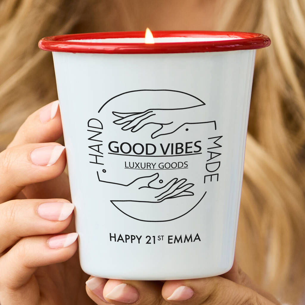 Personalised Good Vibes Birthday Candle - Spark More Joy
