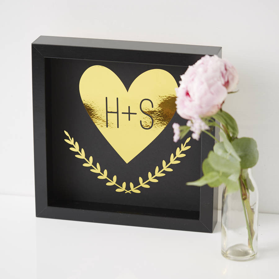 Personalised Heart Framed Couples Print