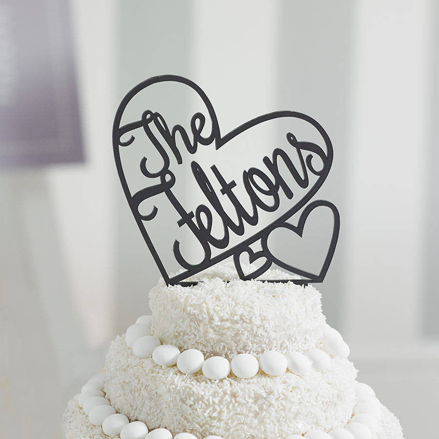 Personalised Heart Wedding Cake Topper