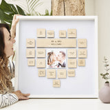 Personalised Wooden Heart Wedding Framed Print