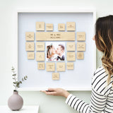 Personalised Wooden Heart Wedding Framed Print