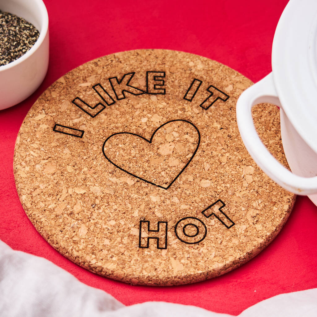 Personalised I Like It Hot Cork Trivet