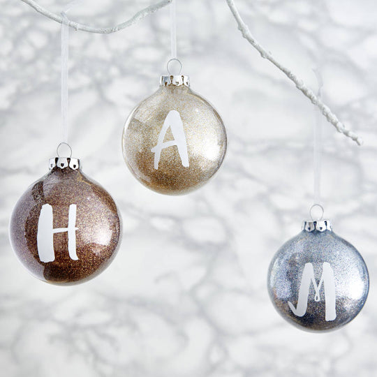 Personalised Initial Glitter Bauble