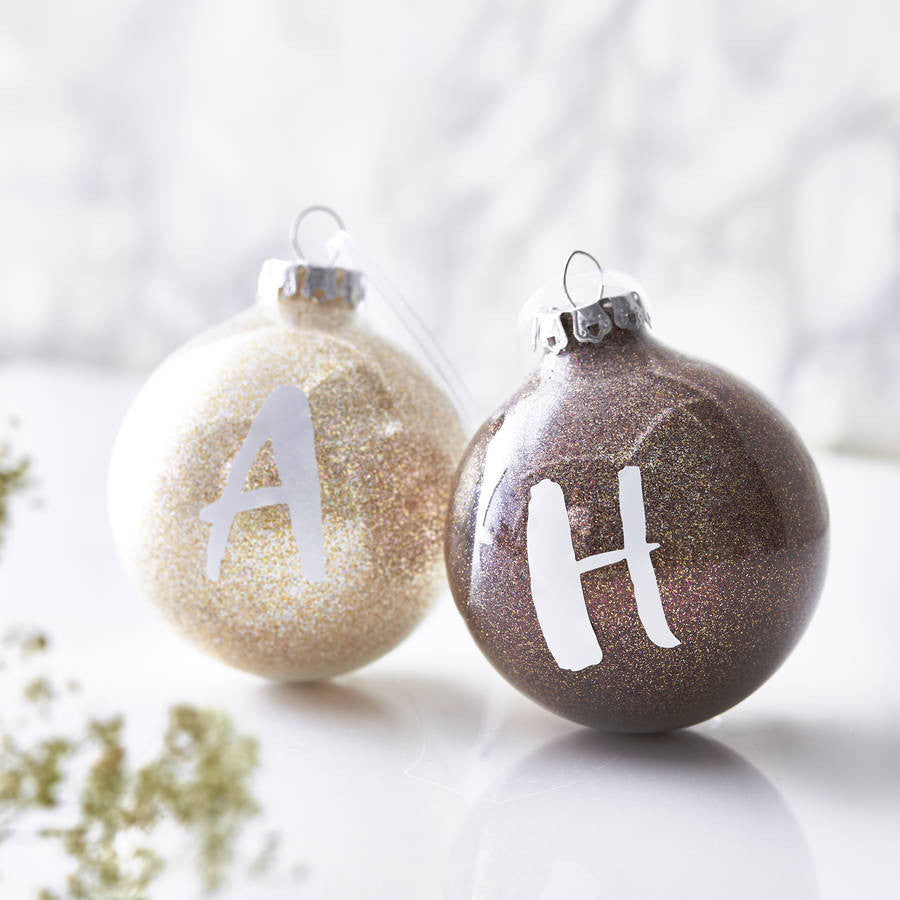 Personalised Initial Glitter Bauble