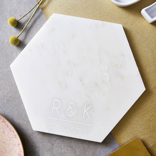 Personalised Initials Marble Serving Board