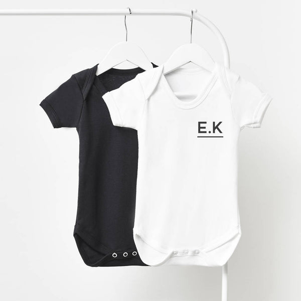 Initials Personalised Short Sleeve Babygrow