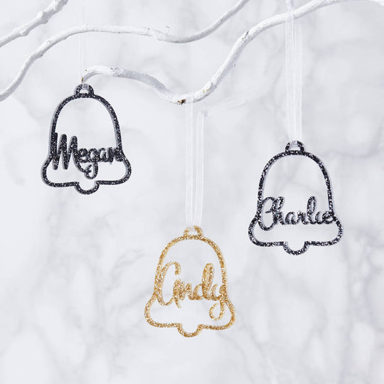 Personalised Jingle Bell Metallic Christmas Decoration