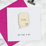 Personalised 'Just A Note' Keepsake Card