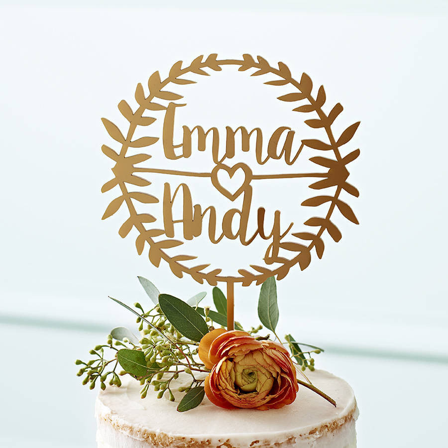 Personalised Laurel Couples Cake Topper
