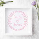 Personalised Laurel Framed Couples Print