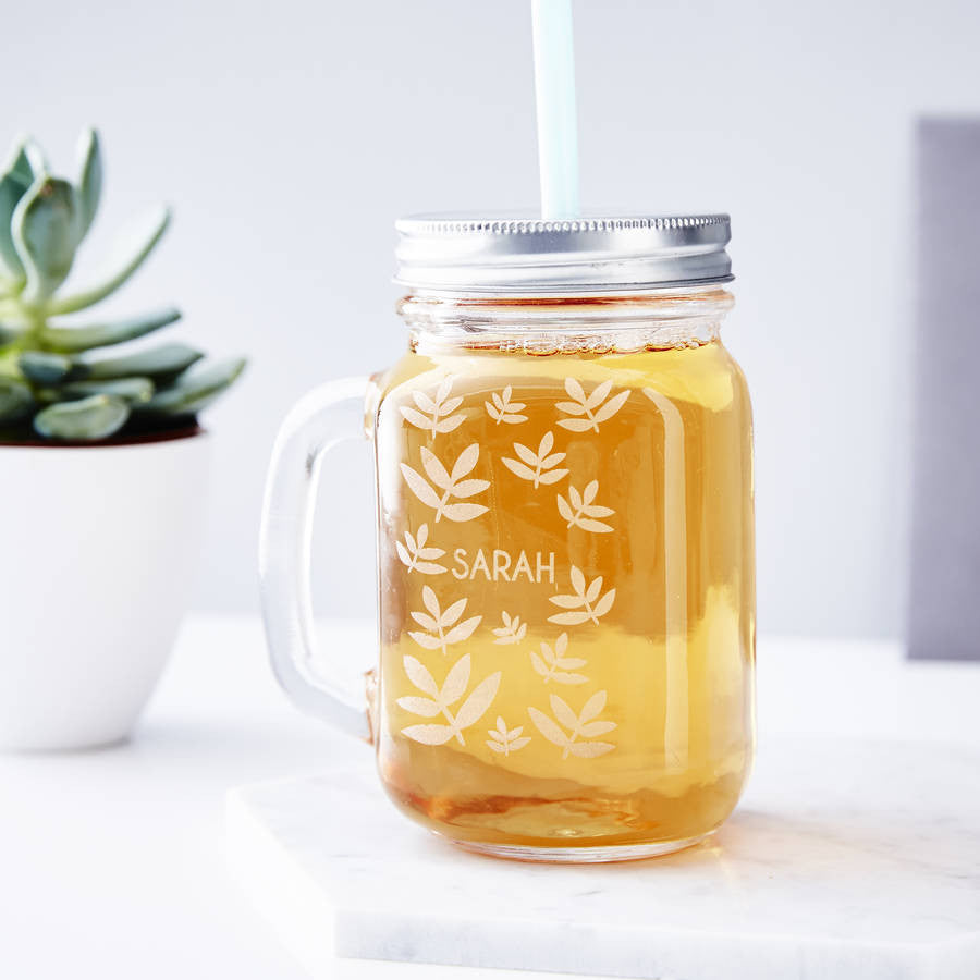 Personalised Laurel Mason jar