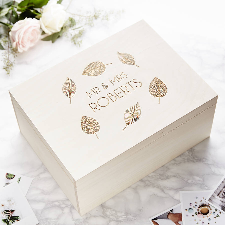 Personalised Leaf Keepsake Box