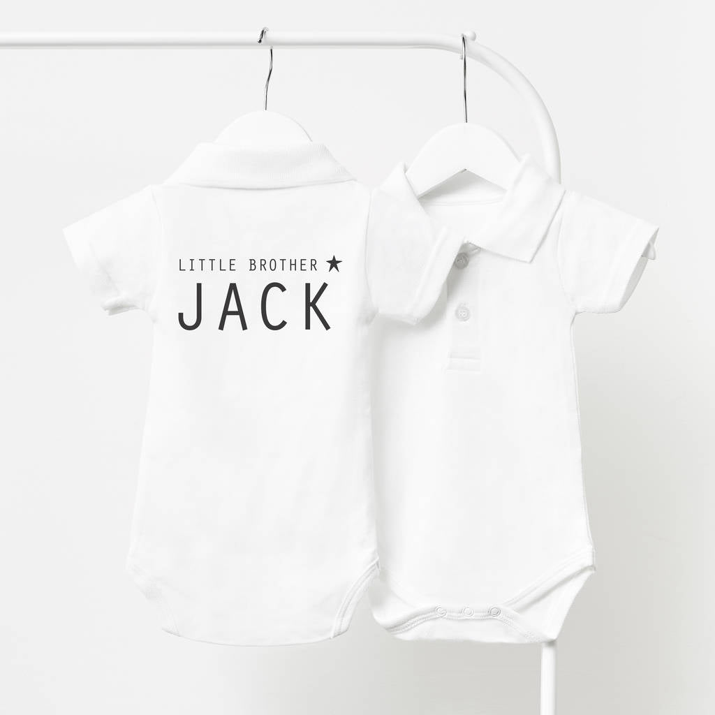 Little Brother Personalised Polo Babygrow