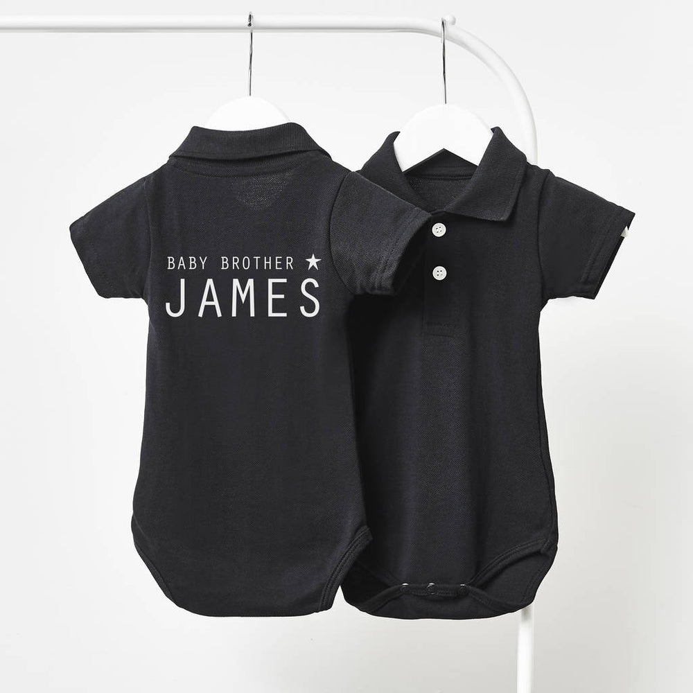 Little Brother Personalised Polo Babygrow