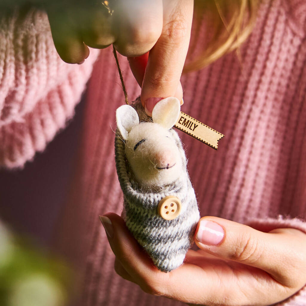 Personalised Little Mouse Christmas Decoration