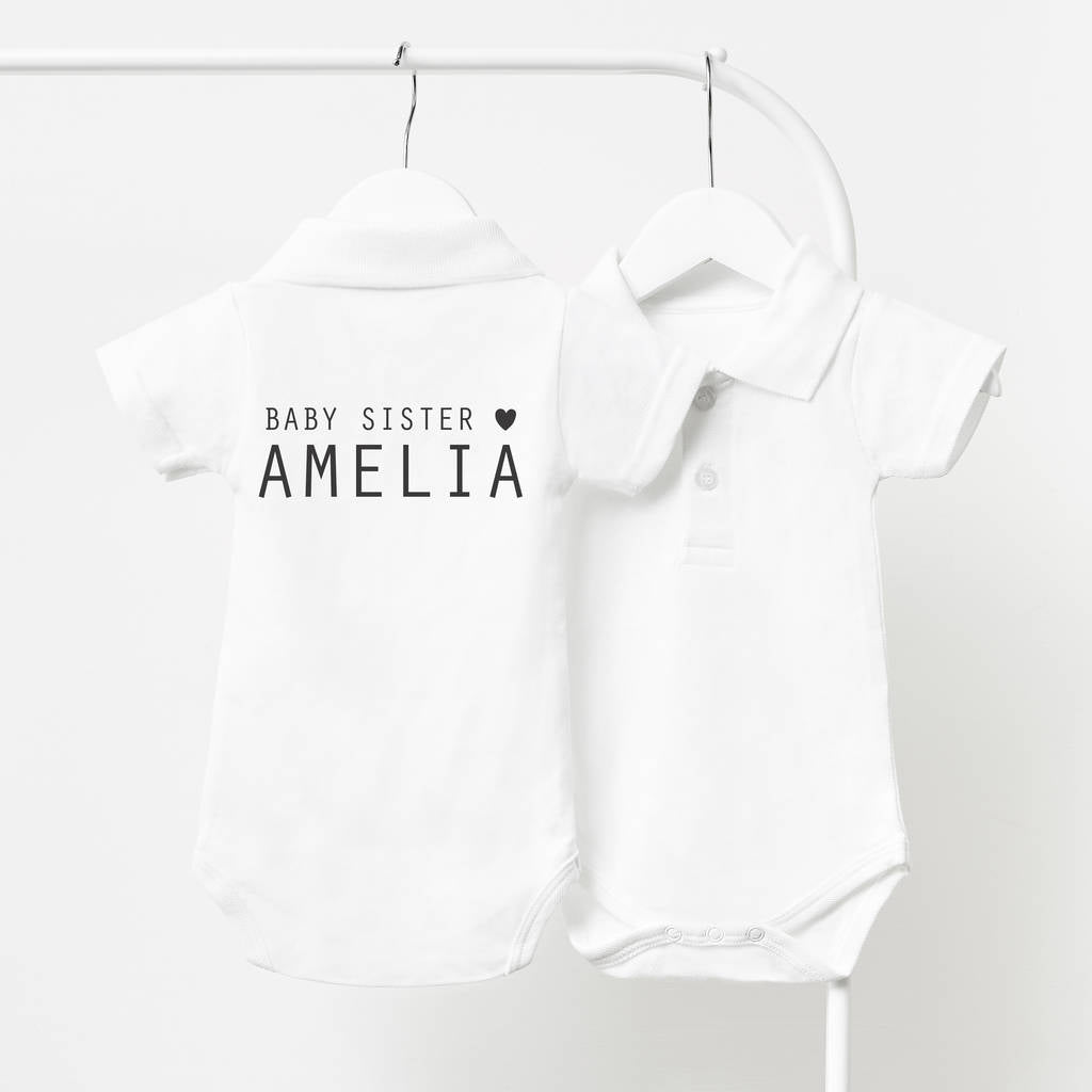 Little Sister Personalised Polo Babygrow