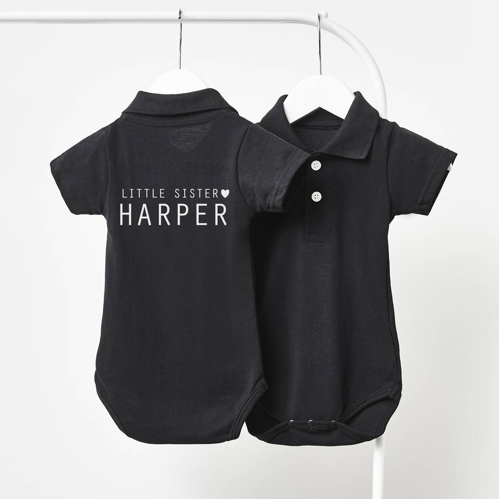 Little Sister Personalised Polo Babygrow