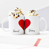 Personalised Love Heart Mug Set