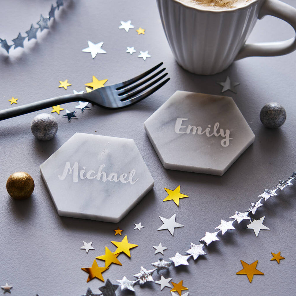 Personalised Marble Christmas Place Setting
