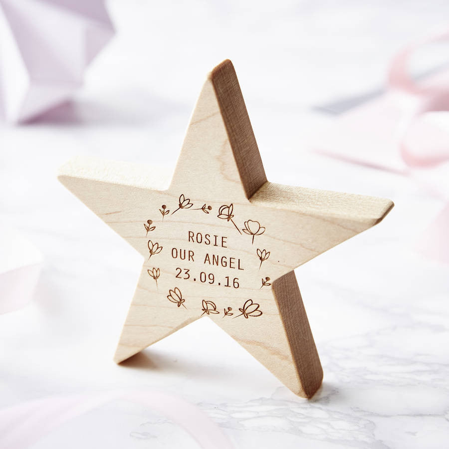 Personalised Meadow Baby Keepsake Star