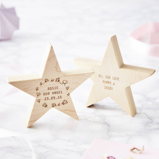 Personalised Meadow Baby Keepsake Star