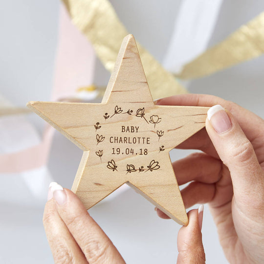 Personalised Meadow Baby Keepsake Star