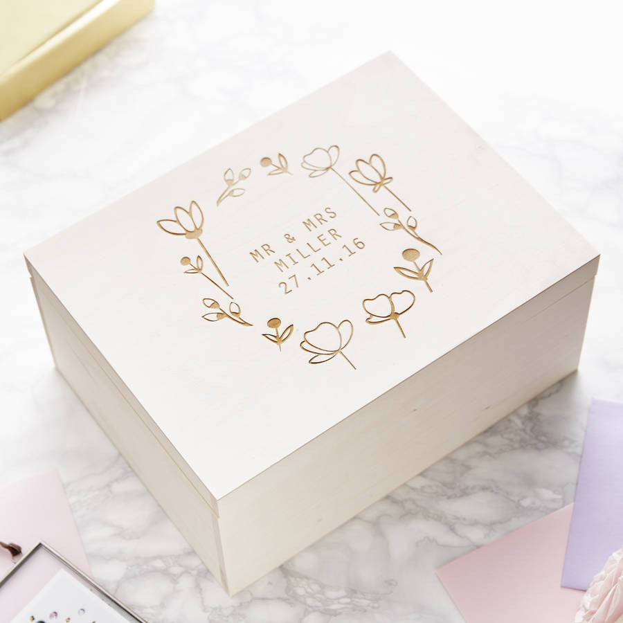 Personalised Meadow Wedding Keepsake Box