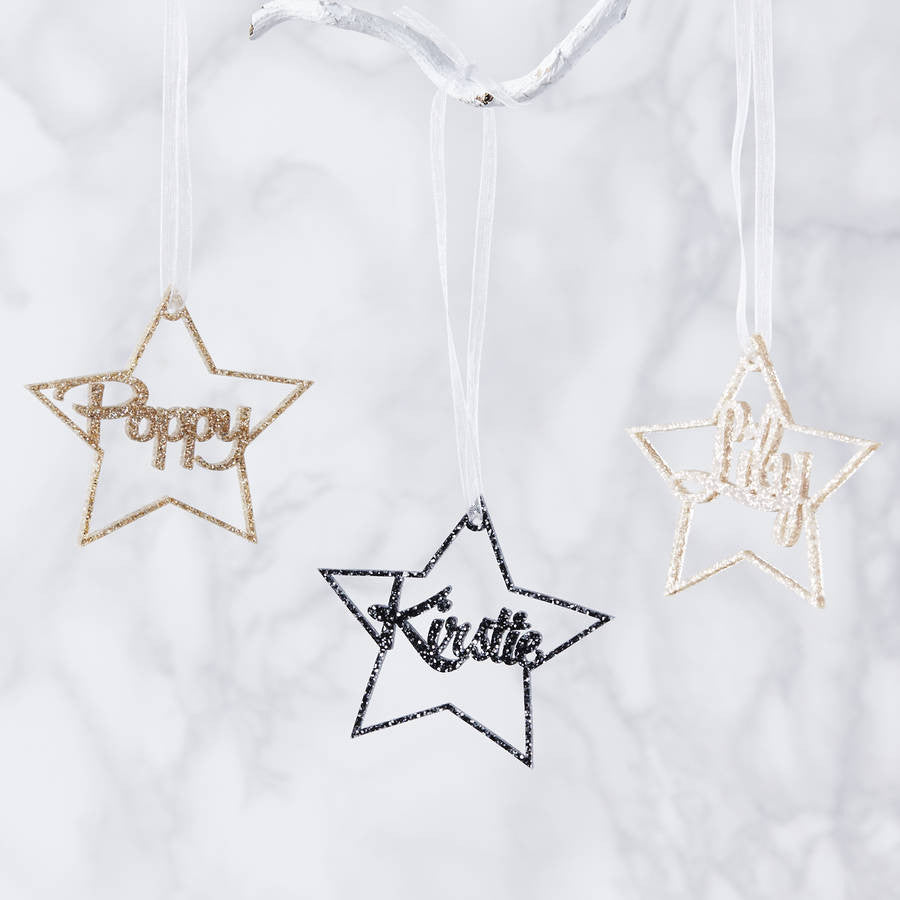 Personalised Metallic Star Christmas Decoration