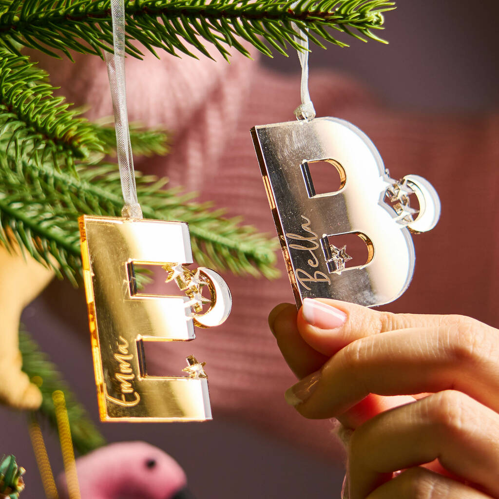 Personalised Mirrored Christmas Decoration