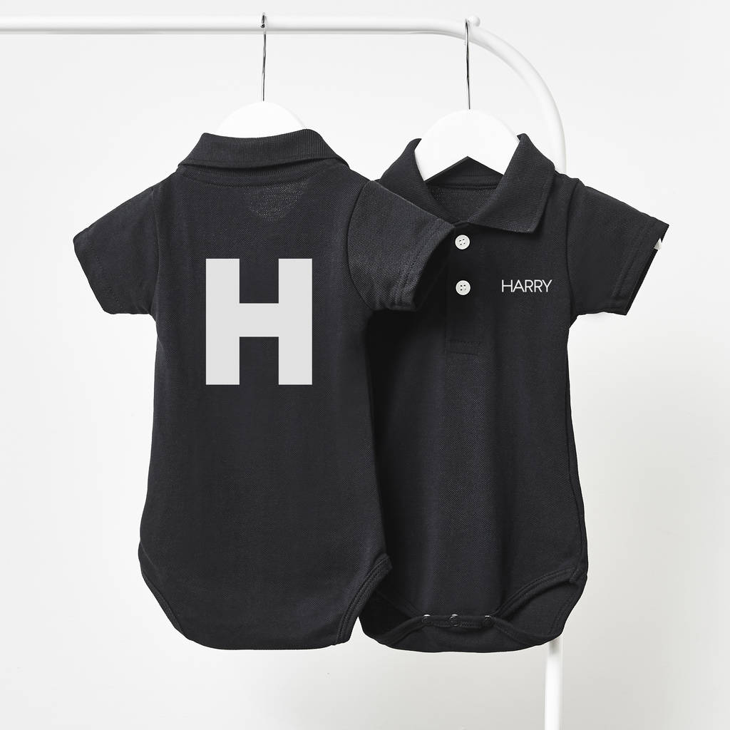 Monogram Personalised Polo Babygrow